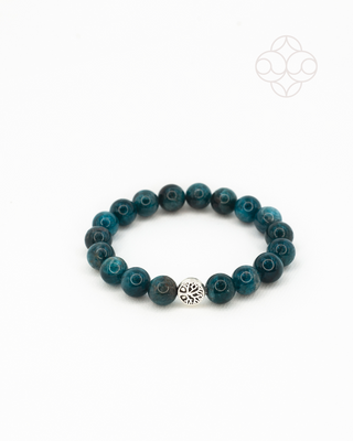 Light-Coded Ambition and Confidence Blue Apatite Bracelet