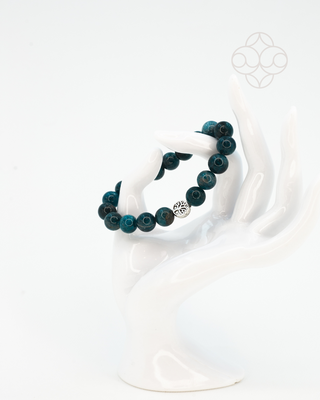 Light-Coded Ambition and Confidence Blue Apatite Bracelet