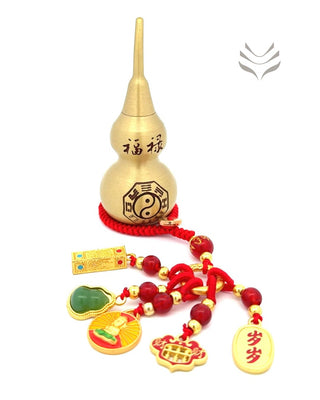 Light-Coded Combo - Manifestation Wu Lou ( 4 inches ) + 5 Lucky Symbol Charm