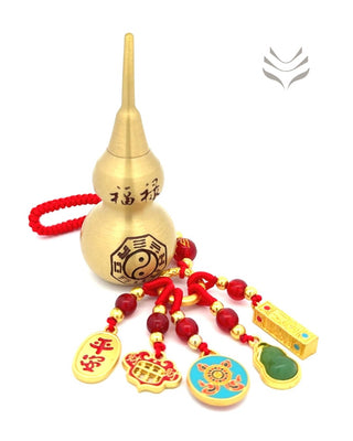 Light-Coded Combo - Manifestation Wu Lou ( 4 inches ) + 5 Lucky Symbol Charm