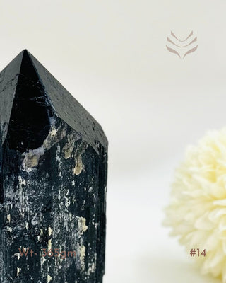 Light-Coded Black Tourmaline Tower- 365 GM (#14)