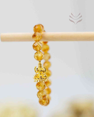 Hanging Lakshmi bracelet with citrine stones