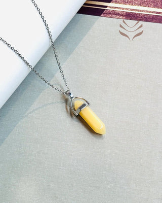 Light-Coded Yellow Aventurine - Double Terminated Pendant For Shining Luck