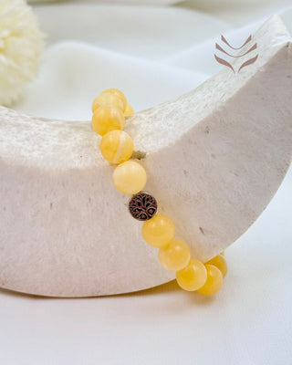 Light-Coded Daily Motivation Yellow Calcite Bracelet