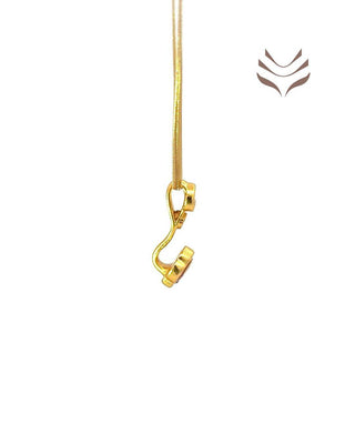 Detailed side profile of the Ru-Yi Stick Pendant with a sleek gold finish, designed for power and leadership energy.