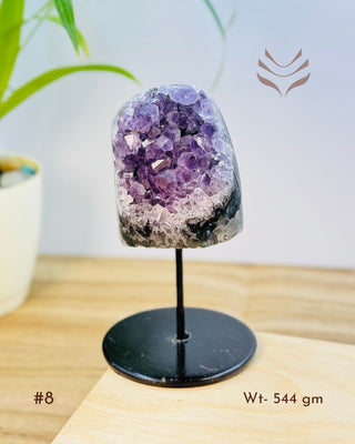 Light-Coded Amethyst Cluster with Stand