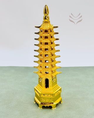 Golden Light-Coded Sacred Education Tower feng shui ornament