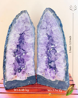 Light-Coded Double Power Duo Amethyst Geode