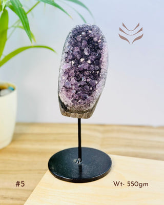 Light Coded Amethyst Healing Crystal with Stand - Perfect for Gifting