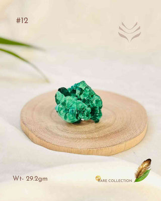 Light-coded raw velvet malachite, 29.2g, on display